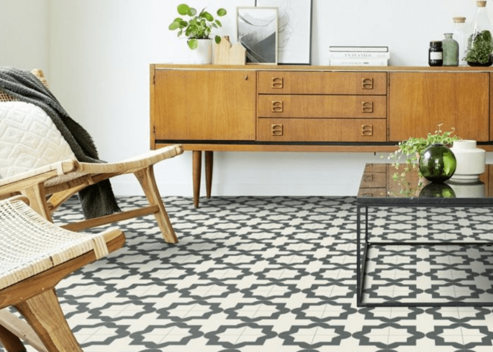 Twilight Geometric Cushion Vinyl Flooring